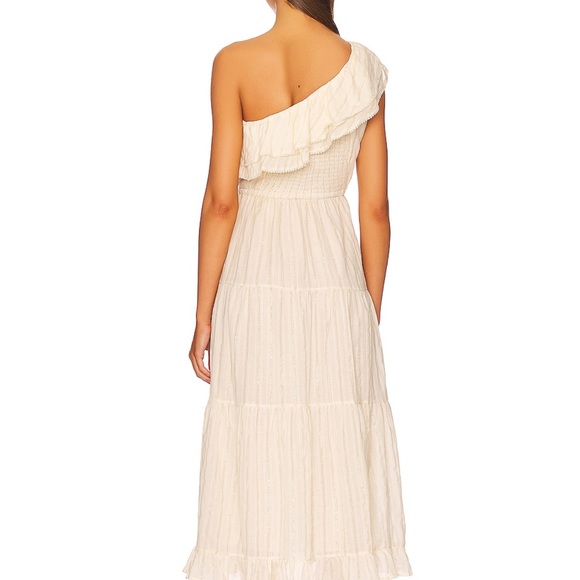 Heartloom Theo Dress. Ivory with gold stitching. Size S. - Picture 3 of 6